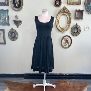 A.L.C. Black Sleeveless Scoop Neck Fit & Flare Midi Dress